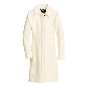 NWOT JCREW Classic Lady Day Coat Womens 12 Vintage White Italian Wool BM964